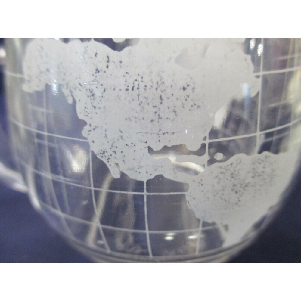 Vintage 1970's Nescafe Nestle Taste the World Etched Globe Mugs A Set of Two GUC - Picture 7 of 12